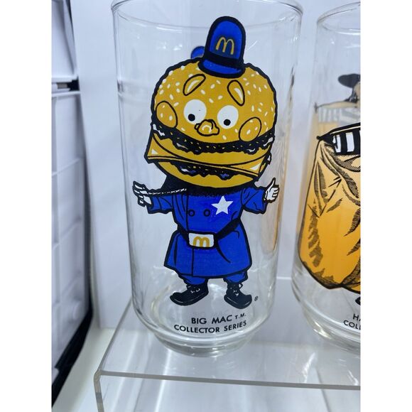 1977 McDonaldland Glasses Set of 5 Ronald McDonald Mayor Hamburglar Big Mac Croo - Picture 7 of 10
